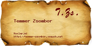 Temmer Zsombor névjegykártya